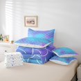 thumbnail image 4 of Ombre Fish Scales Full Bedding Sets, Gradient Mermaid Comforter Set, Dreamy Princess Room Decor Bedding (Comforter+Fitted+Flat Sheet+2 Pillowcases+2 Throw Pillow Covers) 7 Pieces Bed Set, 4 of 5