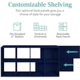 thumbnail image 3 of Bookcase 8-Cube Storage Organizer, 11in Shelf Opening, Bookshelf, Toy Storage, Customizable w/ 3 Removable Back Panels - Navy, 3 of 8