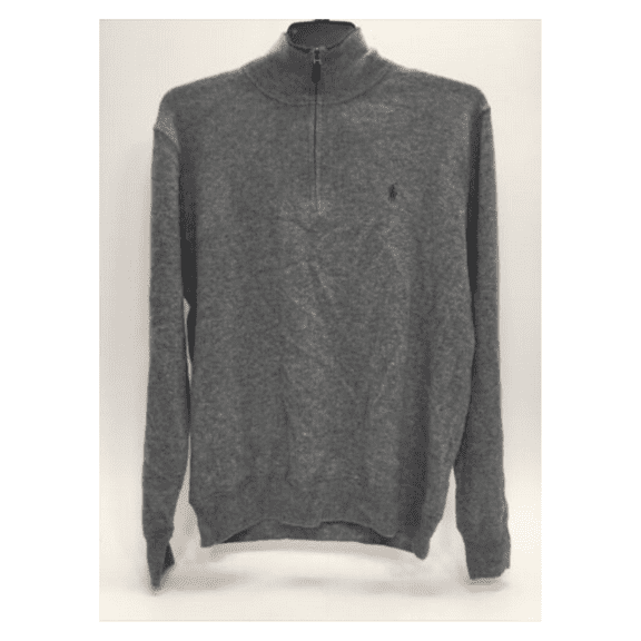 Polo Ralph Lauren Men's Double-Knit Jersey 1/4 Zip Pullover, Grey, Lg