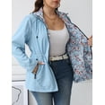 thumbnail image 3 of Giolshon Women's Plus Size Reversible Floral Print Hooded Casual Lightweight Windbreaker Outerwear, 3 of 4