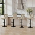 thumbnail image 2 of Daluvenix Modern Bar Stools Set of 2, Adjustable Swivel Counter Height Bar Chairs with Back, Faux Leather Upholstered for Kitchen Island, Khaki, 2 of 7