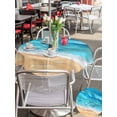 thumbnail image 4 of Outdoor Tablecloth with Umbrella Hole & Zipper, Teal Blue Coastal Beach Round Tablecloth 60 Inch, Summer Nautical Ocean Beige Seaside Patio Table Cover Waterproof Table Cloth for Picnic/Party, 4 of 7
