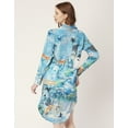 thumbnail image 2 of Moomaya Printed Long Collared Shirt Dress, Button Down High-Low Hem Shirt Dress, 2 of 8