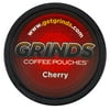 Grinds Coffee Pouches | 10 Cans of Cherry | Tobacco Free, Nicotine Free Healthy Alternative | 18 Pouches Per Can | 1 Pouch eq. 1/4 Cup of Coffee