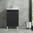 thumbnail image 4 of Wonline 20" Small Bathroom Vanity with Sink Bathroom Cabinet Sink Black Wood Storage with Undermount Vessel Sink Faucet, 4 of 6
