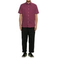 thumbnail image 2 of Unique Bargains Men's Button Down Short Sleeves Cotton Polka Dots Shirt XXL (US 50) Burgundy, 2 of 7