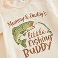 thumbnail image 5 of Staki Newborn Baby Boy Clothes Fishing Short Sleeve Romper Shirt Tops Pants Summer Spring Outfits Hat Set 6M 9M 12M Beige,6-9 Months, 5 of 9