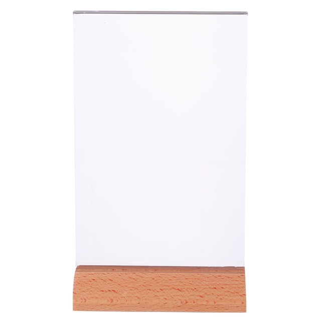 KAKOWELY Sign Holder Convenient Menu Holders Desktop Photo Container Display Stand Acrylic Table Advertisement Rack for Shop Wedding Party (Transparent, A6 Size)