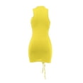 thumbnail image 4 of xiaxaixu Robe Aguichant pour Femmes + Col Licou Couleur Unie Ajourée une-Pièce, 4 of 9