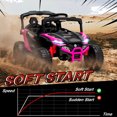 thumbnail image 5 of Qaba 12V Kids Ride On Car Truck with Dual Motors, Rear Suspension, Battery Powered Electric UTV Vehicle with Remote Control for 3-5 Years, Pink, 5 of 9