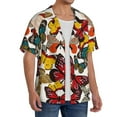 thumbnail image 4 of Sigee Retro Floral Butterfly Print Men's Shirts Casual Button Down Short Sleeve Summer Beach Shirt Hawaiian Vacation Shirts Tee Shirt-Small, 4 of 7