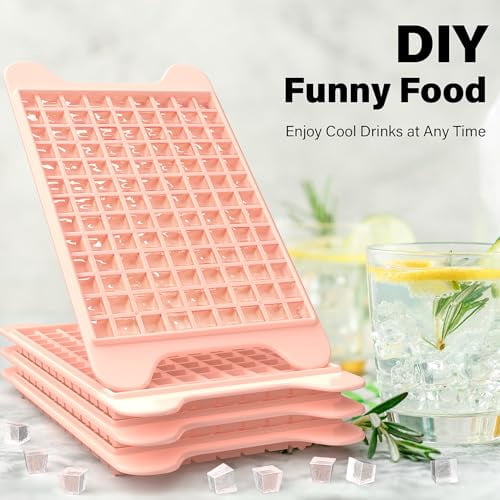 Mini Ice Cube Tray for Freezer: 3-in-1 Small Ice Trays with Storage Bin, 117 Easy Release Nugget Ice Cube Trays, Silicone Crushed Ice Molds for Countertop and Freezer Use, BPA-Free