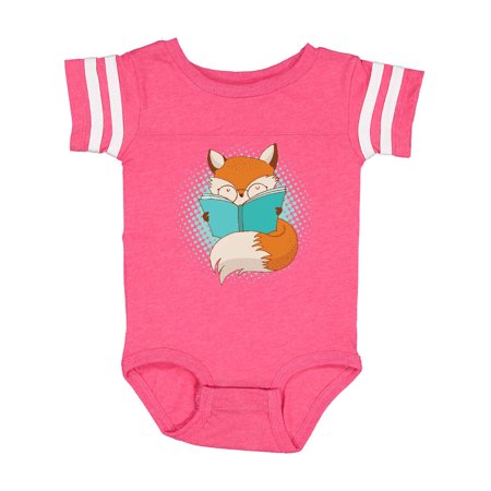 

Inktastic Librarian Gift Book Lover Fox Reading Gift Baby Boy or Baby Girl Bodysuit