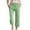 Green, variant on XIMIN Kids Daily Elastic Waist Pockets Straight Solid Color Casual Comfortable Pants Spring and Summer Loose 3/4 Trousers Girls Fall Clothes (6-7 Years, Coffee)
