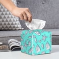 thumbnail image 5 of Goofa Seashell And Starfish Tissue Box Cover PVC Leather Tissue Holder Square Facial Tissue Case Facial Paper Organizer Dispenser for Bathroom, Vanity Countertop, 5 of 8