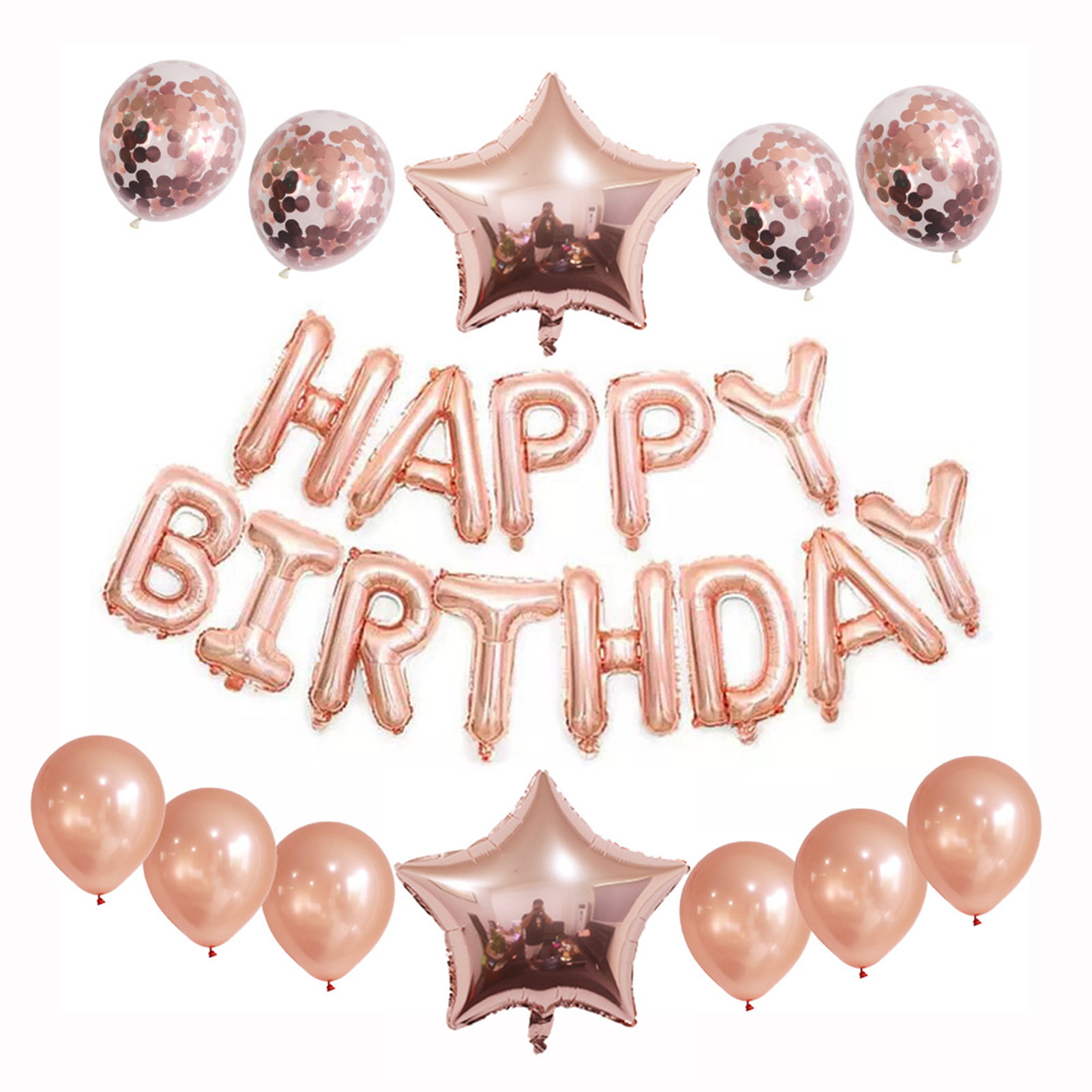 Accessories & Balloons Decorations Details about   Rose Gold Foil Party Supplies Tableware 