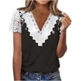 thumbnail image 3 of TaTaai Women‘s Floral Print V Neck Short Sleeve Pullover Blouse, Loose Fit Casual Knit Top for Spring Summer Everyday Wear, Work & Weekend Outfits Gift, 3 of 5