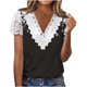 thumbnail image 1 of V Cuello Manga Corta Tops para las Mujeres Plegar Impreso Botón Delantero Casual Blusa Verano, Tops de Verano de las Mujeres V Cuello, 1 of 5