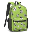 thumbnail image 2 of Soccer and Net Green Pattern 17" School Backpacks for Teens,Waterproof Oxford Fabric,S-Shape Padded Straps for School,Travel,Hiking,Camping, 2 of 6