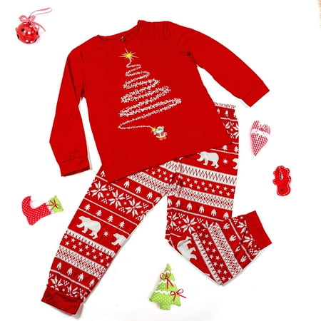 

Family Matching Christmas Pyjamas Red Pjs Set Women Men Kids Xmas Nightwear Gfit