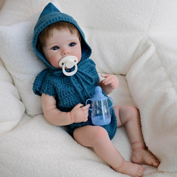 Adorable Reborn Baby Dolls Girl, 18 inch Realistic Full Vinyl Body Baby Doll Real Life Cute Baby with Accessories for 3  Year Old Gifts