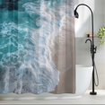 thumbnail image 2 of Blue Teal Ocean Wave Fabric Shower Curtain Beach Modern Art Washable Shower Curtains for Bathroom, Waterproof Bath Curtain with Hooks Home Decor 36x72in, 2 of 8