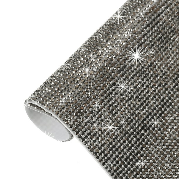 Hoja de strass brillante autoadhesiva Uxcell 4.72 x 7.87 pulgadas, adhesivo para decoración de automóviles, color gris