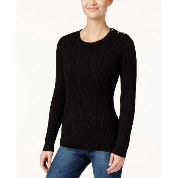 NEW Black Women's Size Small PS Petite Crewneck Sweater