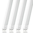 thumbnail image 1 of JESLED T8 T12 4FT LED Light Bulbs, 24W 5000K Daylight, 3000LM, 4 Foot Fluorescent Tube Replacement, Double Row 192LEDs, Frosted, Dual-end Powered, Ballast Bypass, Garage Warehouse Shop Lights (4-Pack), 1 of 1