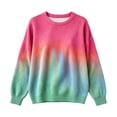 thumbnail image 5 of Ihhxva Plus Size Women's Tops Tie Dye Waffle Sweater, Oversized Long Sleeve Crew Neck Pullover, Colorful Casual Winter Top S-5XL, 5 of 7