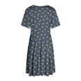 thumbnail image 4 of JINMGG Womens Plus Size $5 Women's Summer Fashion Casual Printed Round Neck Plus Size Short Sleeve Skirt Midi Dress Gray XXL, 4 of 5