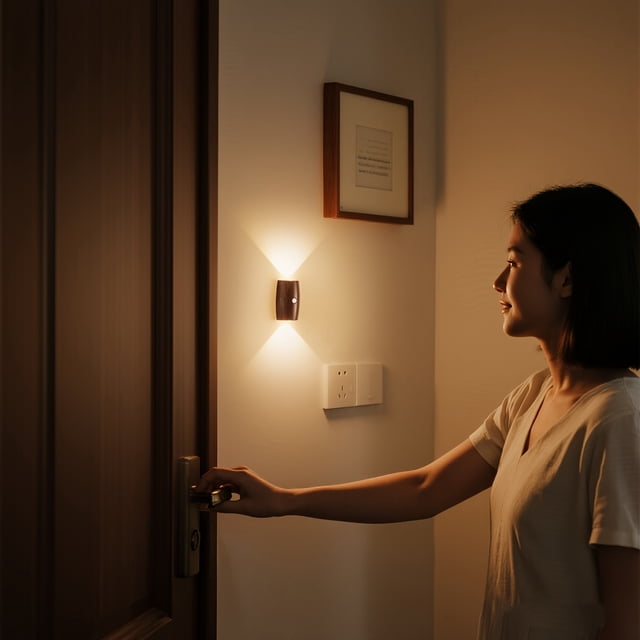 Luz Nocturna con Sensor Infrarrojo - Lámpara de Pared LED con Sensor de Movimiento, Batería Recargable de 1200Mah, Carga USB Automática con Sensor de Cuerpo Humano, Adecuada para