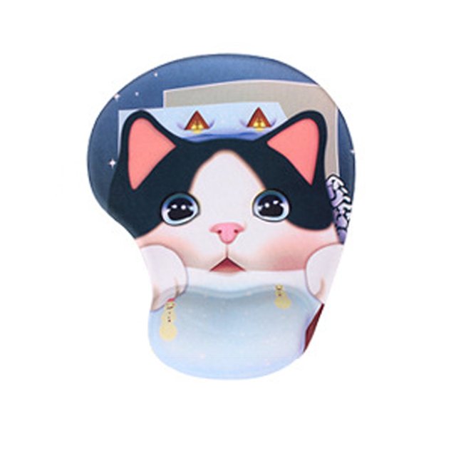 Almohadilla Para Ratones Alfombrilla de ratón con soporte para reposamuñecas, espuma viscoelástica, resistente al deslizamiento, para gato