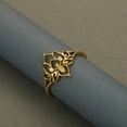 thumbnail image 4 of Lotus Ring Oxidized Stainless Steel Ring Yoga Jewelry Valentine's Day Present, 4 of 5