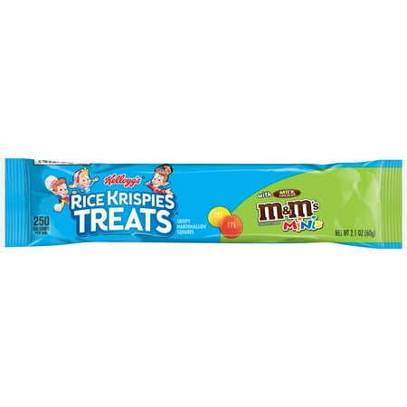 Kellogg's Rice Krispies Treats, Crispy Marshmallow Squares, Original with M&Ms Minis, 2.1 Oz