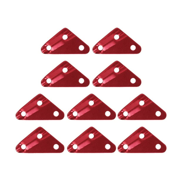 10 piezas de tensores triangulares de aleación para tiendas de campaña, con cierre curvo. Rojo-l