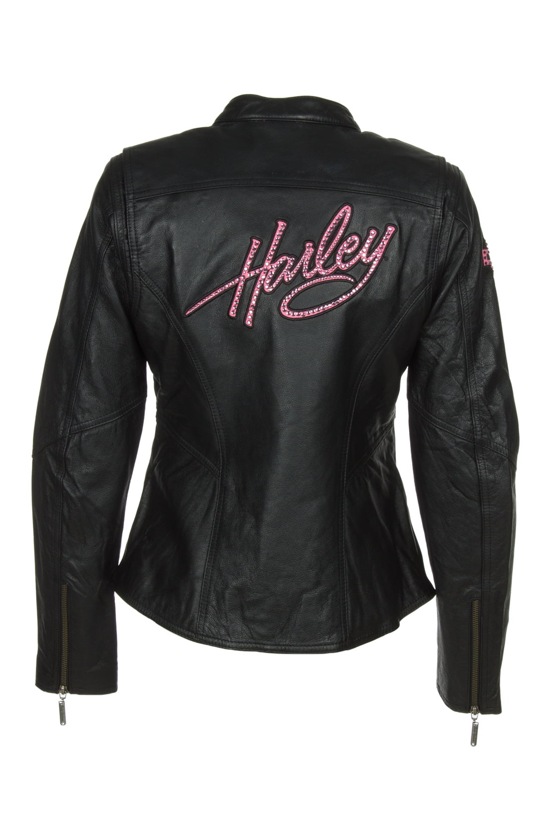 Harley Davidson 98022 12vw Women S Jacket Pink Label Embellished Black Leather Walmart Com
