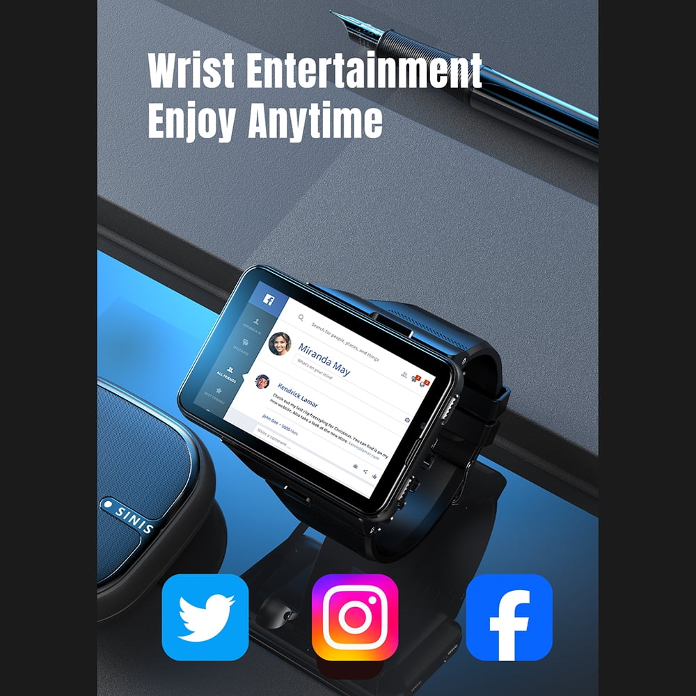 Rainbuvvy S999 Plus 4G Smart Large Screen Watch 2.88-inch TFT Display 6GB RAM 128GB Storage Android 11.0 2MP/8MP Bluetooth 5.0 2300mAh Multiple Colors Available