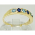 thumbnail image 4 of LBG 18k Yellow Gold Natural Sapphire and Blue Topaz Womens Band Ring - Sizes 4 to 12 Available, 4 of 6