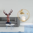 thumbnail image 2 of Figura decorativa de bola de cristal con forma de cabeza de ciervo, de resina y metal, ideal para mesita de noche, escritorio, pasillo, chimenea, dorm, 2 of 8