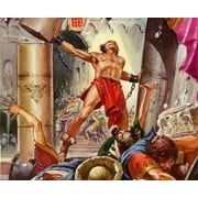 Catholic print picture - SAMSON IN TEMPLE P - 8" x 10" ready to be framed