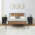 thumbnail image 1 of VECELO 3-Piece Bedroom Sets Metal Bed Frame and 2 Nightstands, 1 of 7