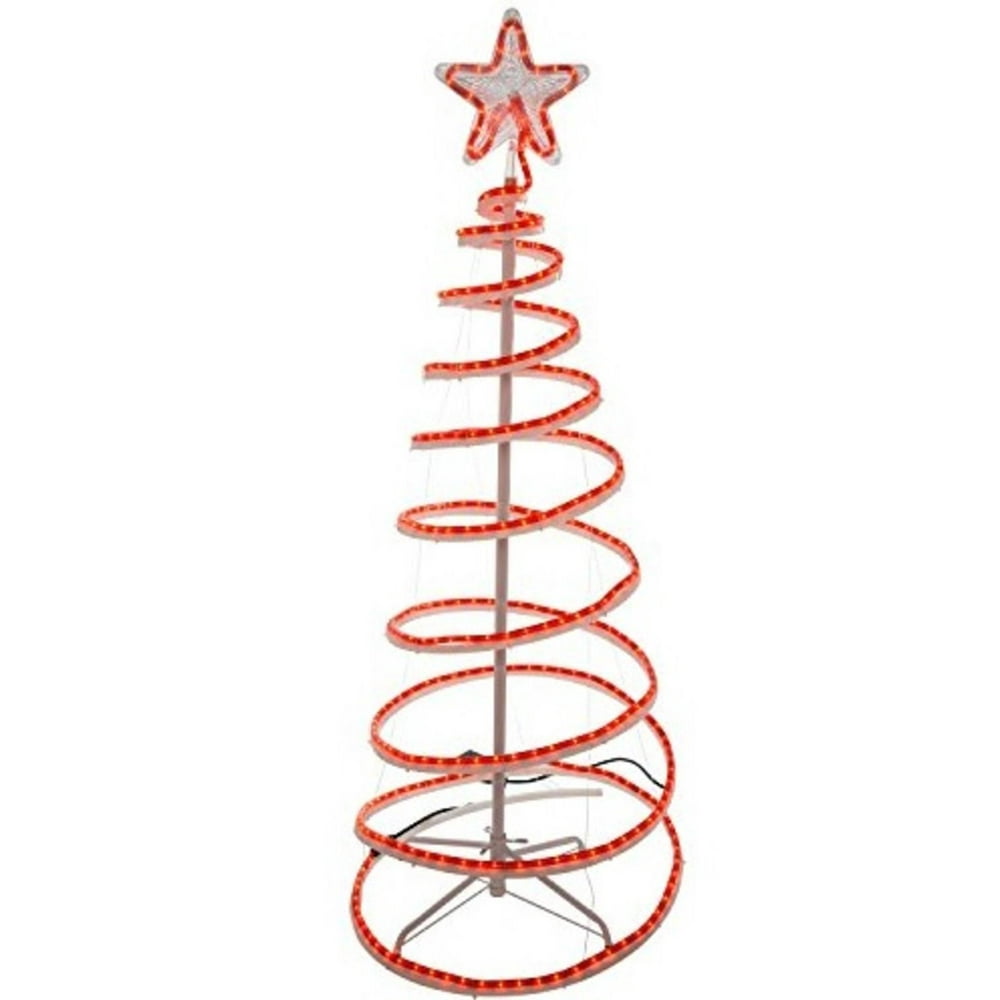 6' Red LED Lighted Outdoor Spiral Rope Light Christmas Tree Yard Art