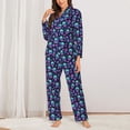 thumbnail image 2 of Fotbe Skull daisy Gradient Conjunto de Pijama de Manga Larga para Mujer con Estampado, Ropa de Dormir de 2 Piezas, Conjunto de Casa Suave y Cómodo con Bolsillos-X-Large, 2 of 7