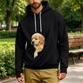 thumbnail image 5 of Mifsaly Mens Kangaroo Pouch Hoodie Long Sleeve Hooded Sweatshirt Dogs Cats Pet Carrier Animal Holder Pullover Black,M, 5 of 7