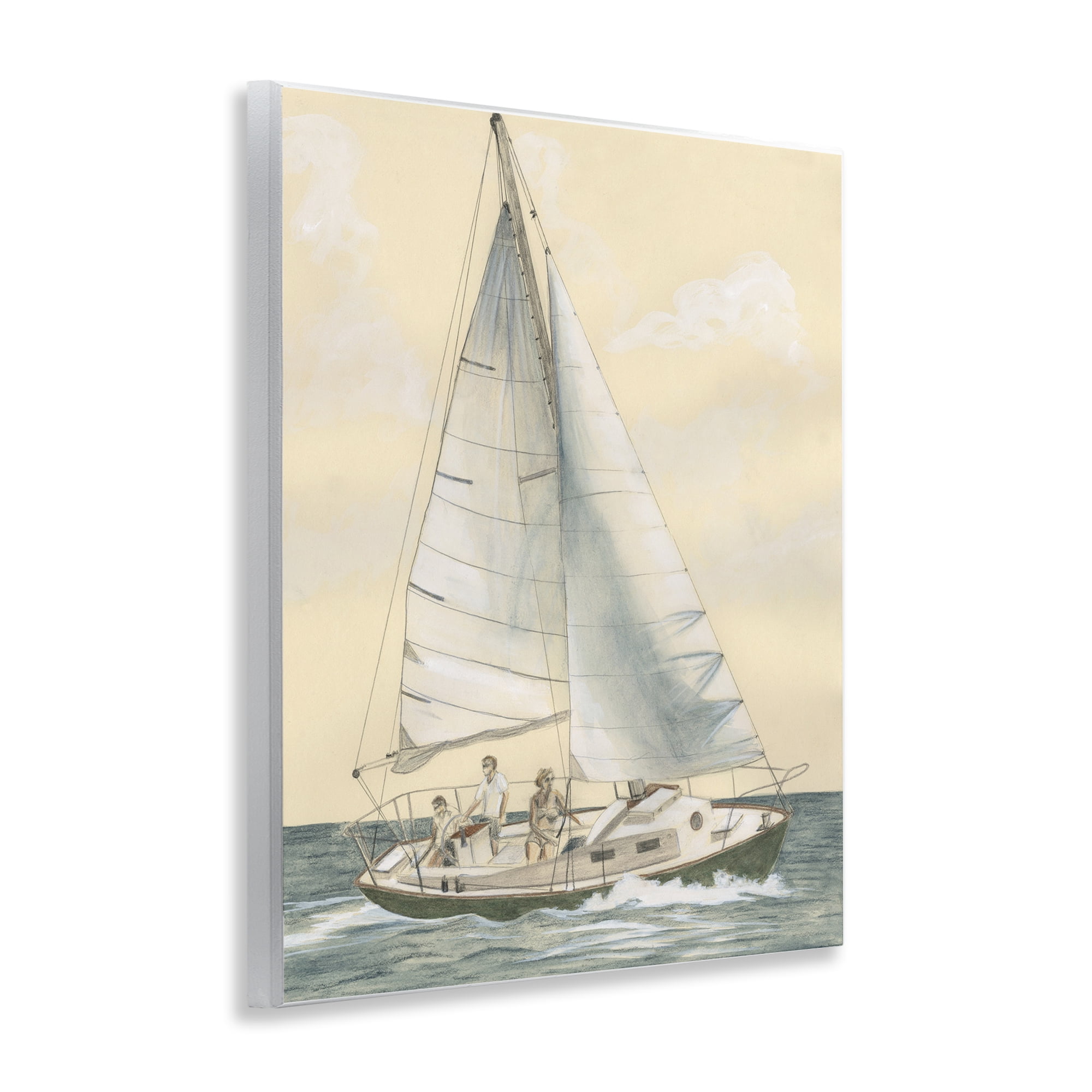 Stupell Industries Family Sailing Trip Transportation Painting Unframed Art Print Wall Art, 11 x 14