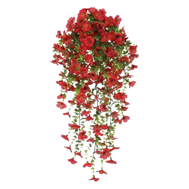 Flor violeta artificial colgante, flor de seda falsa, decoración para bodas, fiestas, interiores y exteriores, para jardín, para colgar en la pared.