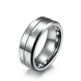 thumbnail image 6 of 8MM Silver Black Tungsten Ring Men's Engagement Party Polished / Brushed Sz 7-12, 6 of 7