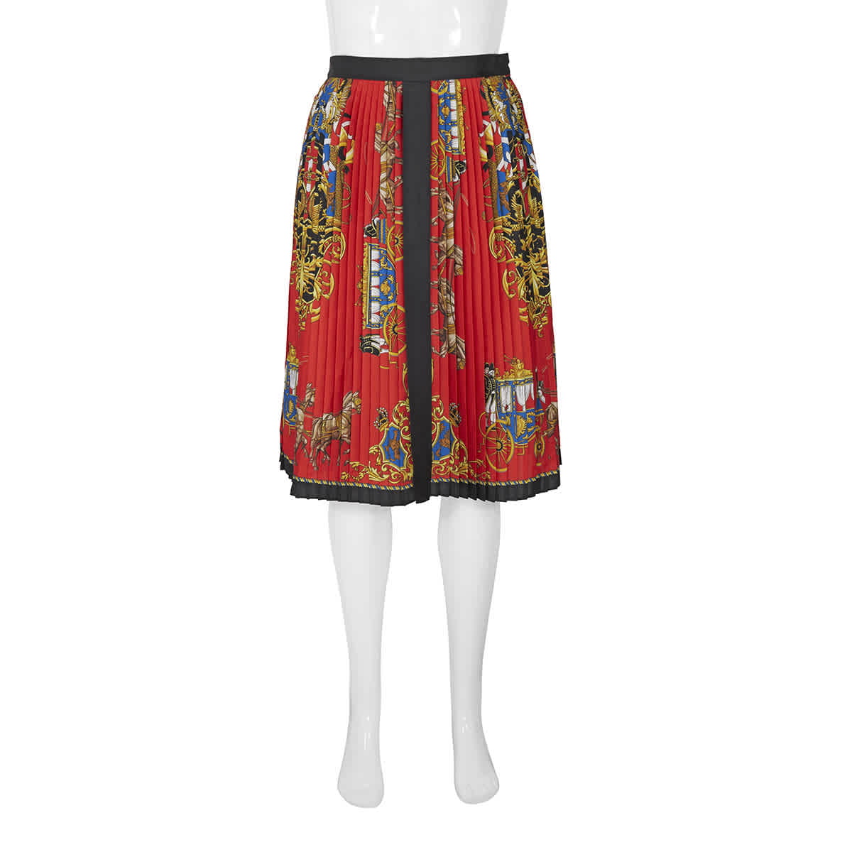 Burberry Ladies Pleated Skirt With Vintage Print, Brand Size 4(US Size 2) -  