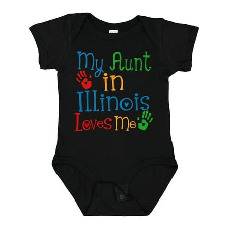 

Inktastic My Aunt in Illinois Loves Me Gift Baby Boy or Baby Girl Bodysuit